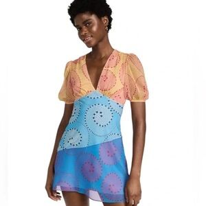 STAUD Mini Milla Dress Sz 6 Whirlpool